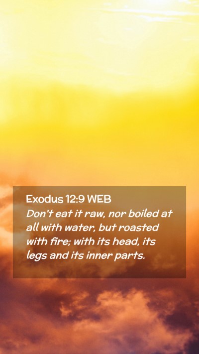 Picture 02 - Exodus 12:9 WEB Mobile Phone Wallpaper - Don't eat it raw, nor boiled at all with water, - Mobile Bible Verse Wallpaper