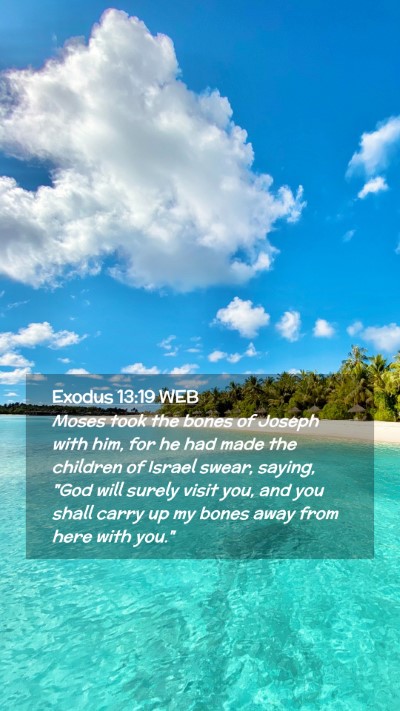 Picture 02 - Exodus 13:19 WEB Mobile Phone Wallpaper - Moses took the bones of Joseph with him, for he - Mobile Bible Verse Wallpaper