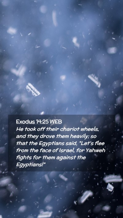 Picture 02 - Exodus 14:25 WEB Mobile Phone Wallpaper - He took off their chariot wheels, and they drove - Mobile Bible Verse Wallpaper