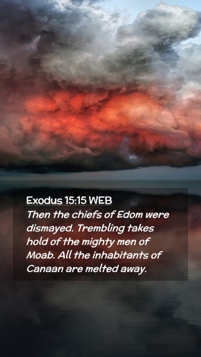 Picture 02 - Exodus 15:15 WEB Mobile Phone Wallpaper - Then the chiefs of Edom were dismayed. Trembling - Mobile Bible Verse Wallpaper