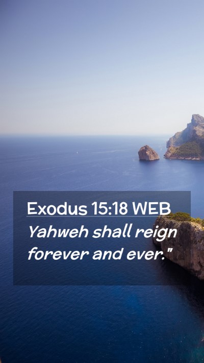 Picture 02 - Exodus 15:18 WEB Mobile Phone Wallpaper - Yahweh shall reign forever and - Mobile Bible Verse Wallpaper