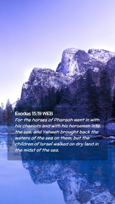 Picture 02 - Exodus 15:19 WEB Mobile Phone Wallpaper - For the horses of Pharaoh went in with his - Mobile Bible Verse Wallpaper