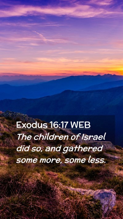 Picture 02 - Exodus 16:17 WEB Mobile Phone Wallpaper - The children of Israel did so, and gathered some - Mobile Bible Verse Wallpaper