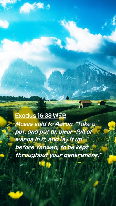 Picture 02 - Exodus 16:33 WEB Mobile Phone Wallpaper - Moses said to Aaron, 