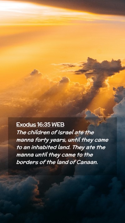 Picture 02 - Exodus 16:35 WEB Mobile Phone Wallpaper - The children of Israel ate the manna forty years, - Mobile Bible Verse Wallpaper