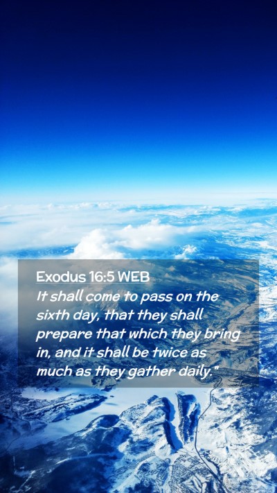 Picture 02 - Exodus 16:5 WEB Mobile Phone Wallpaper - It shall come to pass on the sixth day, that they - Mobile Bible Verse Wallpaper