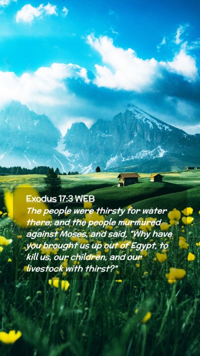 Picture 02 - Exodus 17:3 WEB Mobile Phone Wallpaper - The people were thirsty for water there; and the - Mobile Bible Verse Wallpaper