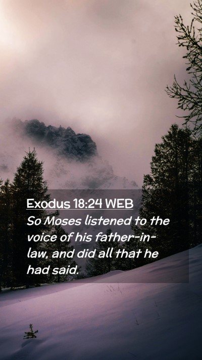 Picture 02 - Exodus 18:24 WEB Mobile Phone Wallpaper - So Moses listened to the voice of his - Mobile Bible Verse Wallpaper
