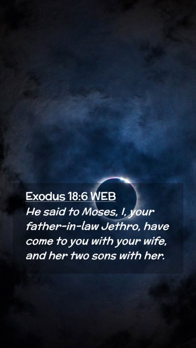 Picture 02 - Exodus 18:6 WEB Mobile Phone Wallpaper - He said to Moses, I, your father-in-law Jethro, - Mobile Bible Verse Wallpaper