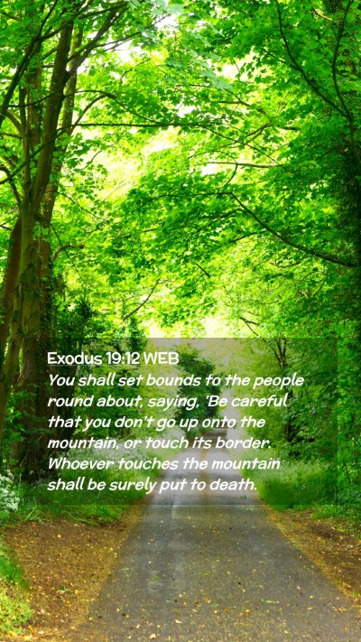 Picture 02 - Exodus 19:12 WEB Mobile Phone Wallpaper - You shall set bounds to the people round about, - Mobile Bible Verse Wallpaper