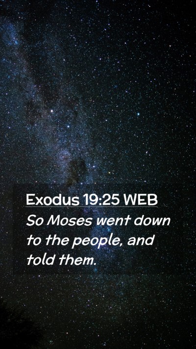 Picture 02 - Exodus 19:25 WEB Mobile Phone Wallpaper - So Moses went down to the people, and told - Mobile Bible Verse Wallpaper