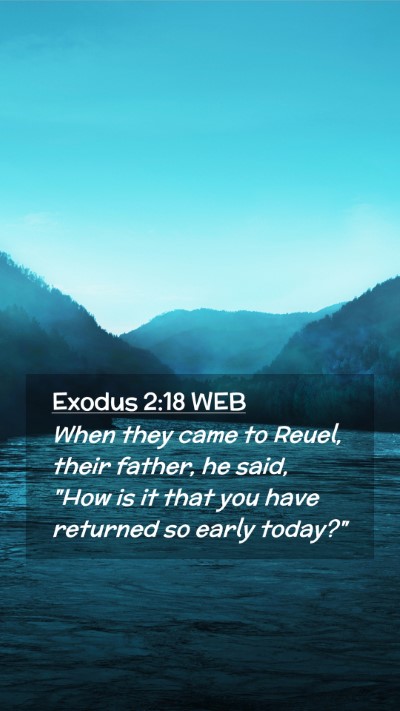 Picture 02 - Exodus 2:18 WEB Mobile Phone Wallpaper - When they came to Reuel, their father, he said, - Mobile Bible Verse Wallpaper