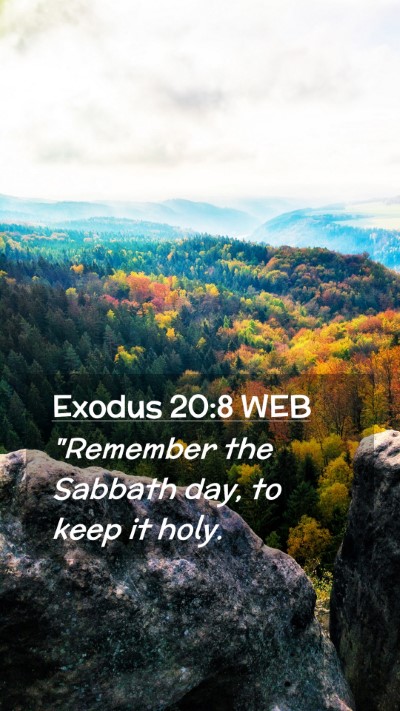 Picture 02 - Exodus 20:8 WEB Mobile Phone Wallpaper - 