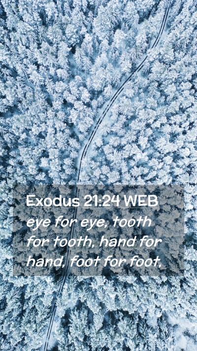 Picture 02 - Exodus 21:24 WEB Mobile Phone Wallpaper - eye for eye, tooth for tooth, hand for hand, foot - Mobile Bible Verse Wallpaper