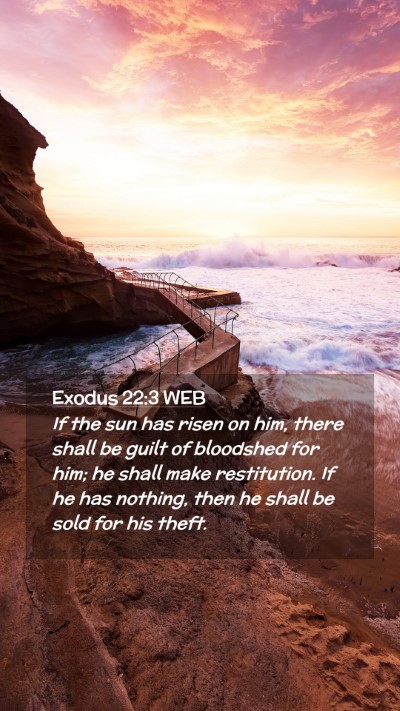 Picture 02 - Exodus 22:3 WEB Mobile Phone Wallpaper - If the sun has risen on him, there shall be guilt - Mobile Bible Verse Wallpaper