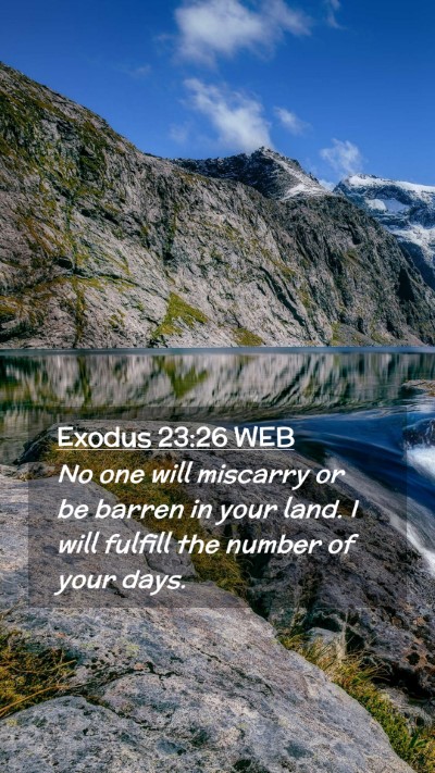 Picture 02 - Exodus 23:26 WEB Mobile Phone Wallpaper - No one will miscarry or be barren in your land. I - Mobile Bible Verse Wallpaper