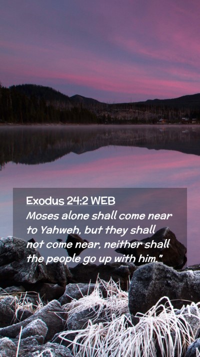 Picture 02 - Exodus 24:2 WEB Mobile Phone Wallpaper - Moses alone shall come near to Yahweh, but they - Mobile Bible Verse Wallpaper