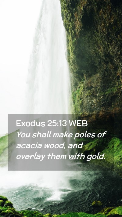 Picture 02 - Exodus 25:13 WEB Mobile Phone Wallpaper - You shall make poles of acacia wood, and overlay - Mobile Bible Verse Wallpaper