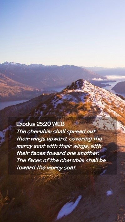 Picture 02 - Exodus 25:20 WEB Mobile Phone Wallpaper - The cherubim shall spread out their wings upward, - Mobile Bible Verse Wallpaper