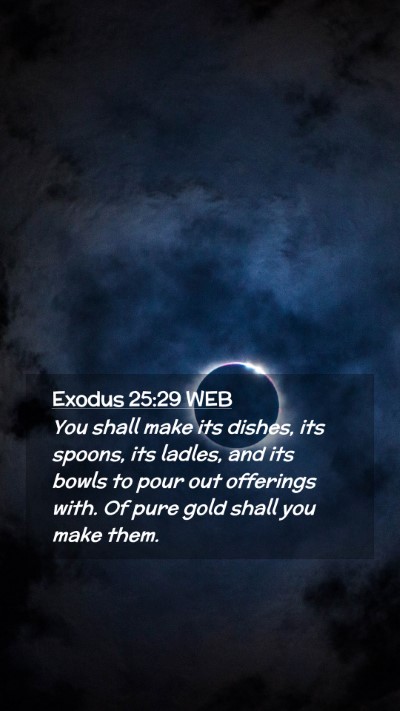 Picture 02 - Exodus 25:29 WEB Mobile Phone Wallpaper - You shall make its dishes, its spoons, its - Mobile Bible Verse Wallpaper