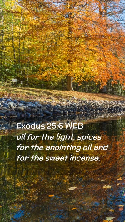 Picture 02 - Exodus 25:6 WEB Mobile Phone Wallpaper - oil for the light, spices for the anointing oil - Mobile Bible Verse Wallpaper