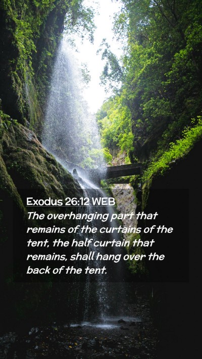 Picture 02 - Exodus 26:12 WEB Mobile Phone Wallpaper - The overhanging part that remains of the curtains - Mobile Bible Verse Wallpaper