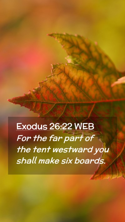 Picture 02 - Exodus 26:22 WEB Mobile Phone Wallpaper - For the far part of the tent westward you shall - Mobile Bible Verse Wallpaper