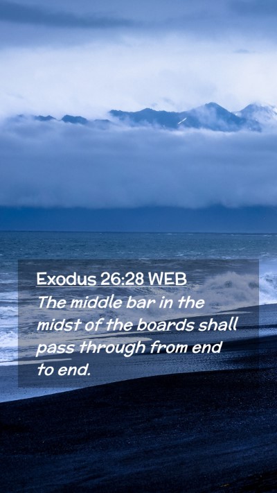 Picture 02 - Exodus 26:28 WEB Mobile Phone Wallpaper - The middle bar in the midst of the boards shall - Mobile Bible Verse Wallpaper