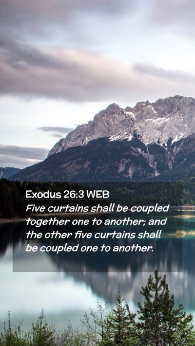 Picture 02 - Exodus 26:3 WEB Mobile Phone Wallpaper - Five curtains shall be coupled together one to - Mobile Bible Verse Wallpaper