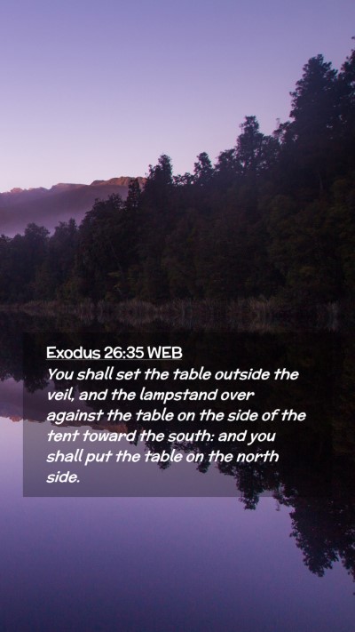 Picture 02 - Exodus 26:35 WEB Mobile Phone Wallpaper - You shall set the table outside the veil, and the - Mobile Bible Verse Wallpaper