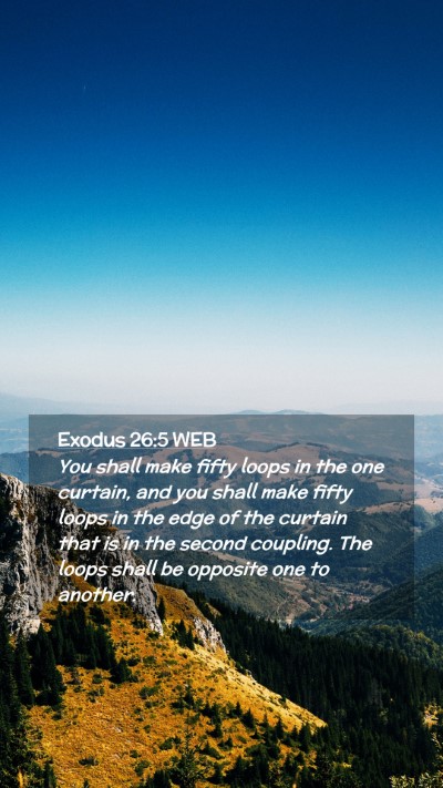 Picture 02 - Exodus 26:5 WEB Mobile Phone Wallpaper - You shall make fifty loops in the one curtain, - Mobile Bible Verse Wallpaper