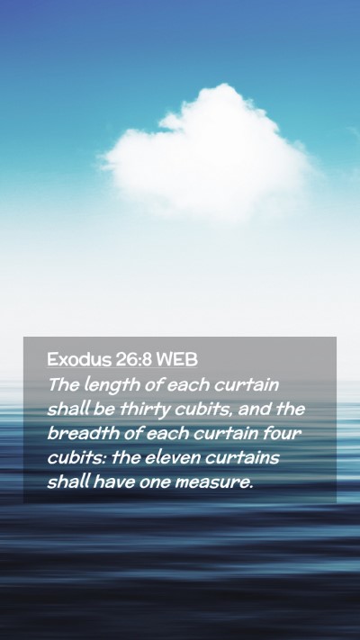 Picture 02 - Exodus 26:8 WEB Mobile Phone Wallpaper - The length of each curtain shall be thirty - Mobile Bible Verse Wallpaper
