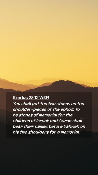 Picture 02 - Exodus 28:12 WEB Mobile Phone Wallpaper - You shall put the two stones on the - Mobile Bible Verse Wallpaper