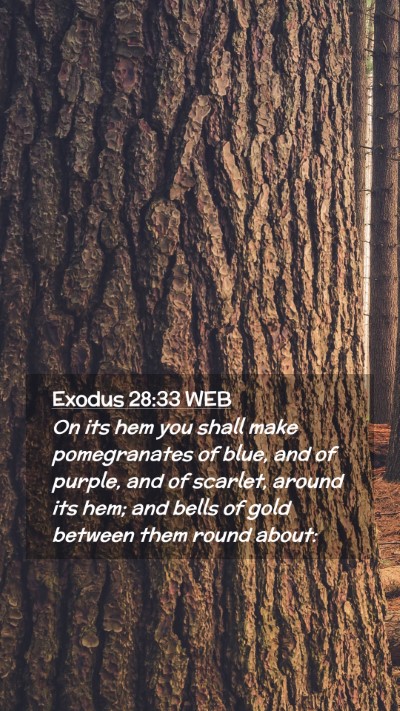 Picture 02 - Exodus 28:33 WEB Mobile Phone Wallpaper - On its hem you shall make pomegranates of blue, - Mobile Bible Verse Wallpaper
