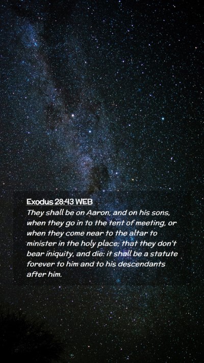 Picture 02 - Exodus 28:43 WEB Mobile Phone Wallpaper - They shall be on Aaron, and on his sons, when - Mobile Bible Verse Wallpaper
