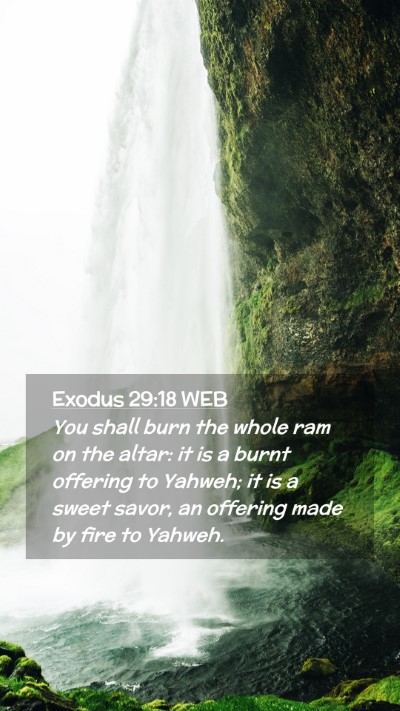 Picture 02 - Exodus 29:18 WEB Mobile Phone Wallpaper - You shall burn the whole ram on the altar: it is - Mobile Bible Verse Wallpaper