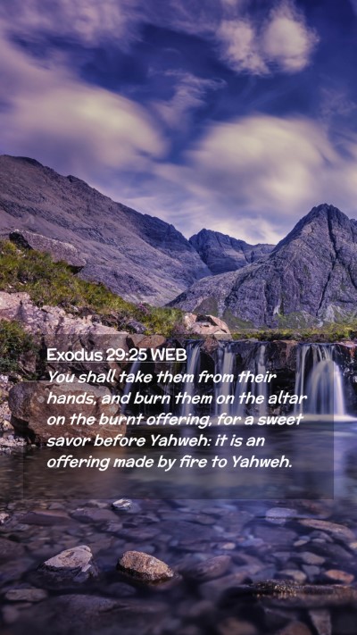 Picture 02 - Exodus 29:25 WEB Mobile Phone Wallpaper - You shall take them from their hands, and burn - Mobile Bible Verse Wallpaper