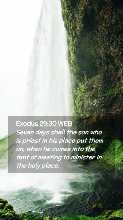 Picture 02 - Exodus 29:30 WEB Mobile Phone Wallpaper - Seven days shall the son who is priest in his - Mobile Bible Verse Wallpaper