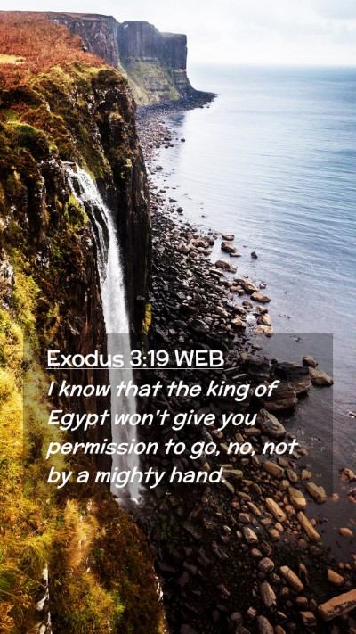 Picture 02 - Exodus 3:19 WEB Mobile Phone Wallpaper - I know that the king of Egypt won't give you - Mobile Bible Verse Wallpaper