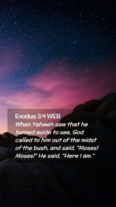 Picture 02 - Exodus 3:4 WEB Mobile Phone Wallpaper - When Yahweh saw that he turned aside to see, God - Mobile Bible Verse Wallpaper
