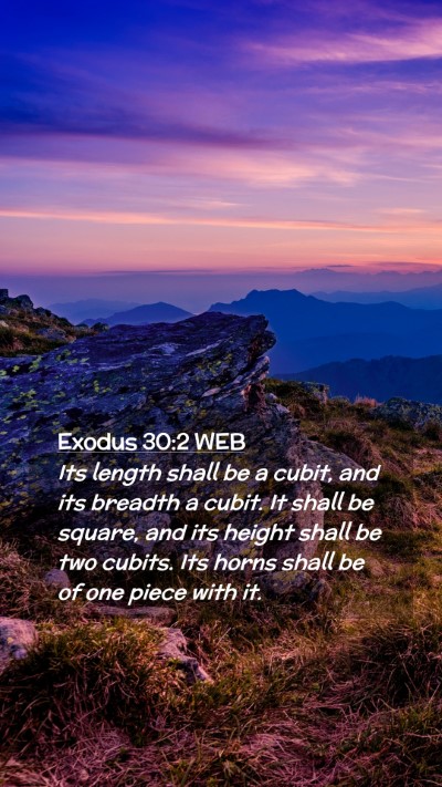 Picture 02 - Exodus 30:2 WEB Mobile Phone Wallpaper - Its length shall be a cubit, and its breadth a - Mobile Bible Verse Wallpaper