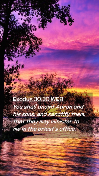 Picture 02 - Exodus 30:30 WEB Mobile Phone Wallpaper - You shall anoint Aaron and his sons, and sanctify - Mobile Bible Verse Wallpaper