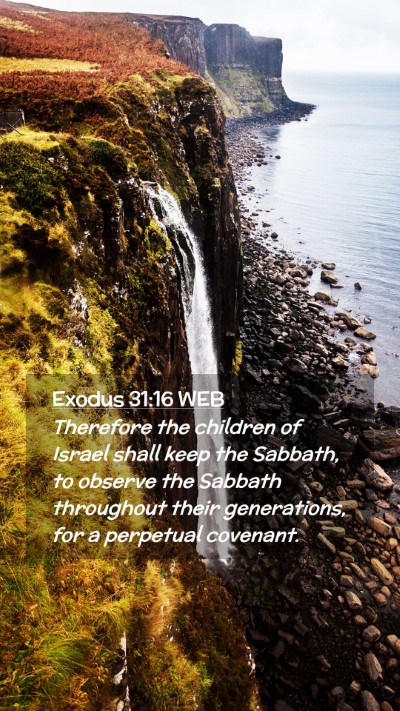 Picture 02 - Exodus 31:16 WEB Mobile Phone Wallpaper - Therefore the children of Israel shall keep the - Mobile Bible Verse Wallpaper
