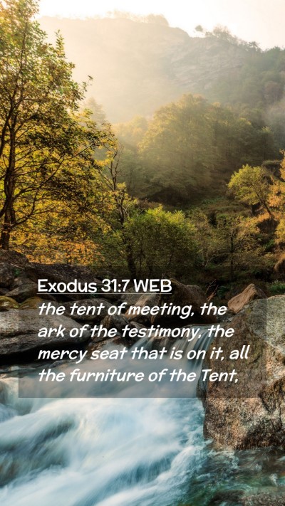 Picture 02 - Exodus 31:7 WEB Mobile Phone Wallpaper - the tent of meeting, the ark of the testimony, - Mobile Bible Verse Wallpaper