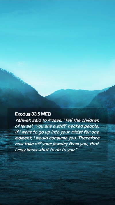 Picture 02 - Exodus 33:5 WEB Mobile Phone Wallpaper - Yahweh said to Moses, 
