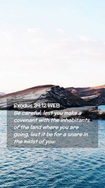 Picture 02 - Exodus 34:12 WEB Mobile Phone Wallpaper - Be careful, lest you make a covenant with the - Mobile Bible Verse Wallpaper