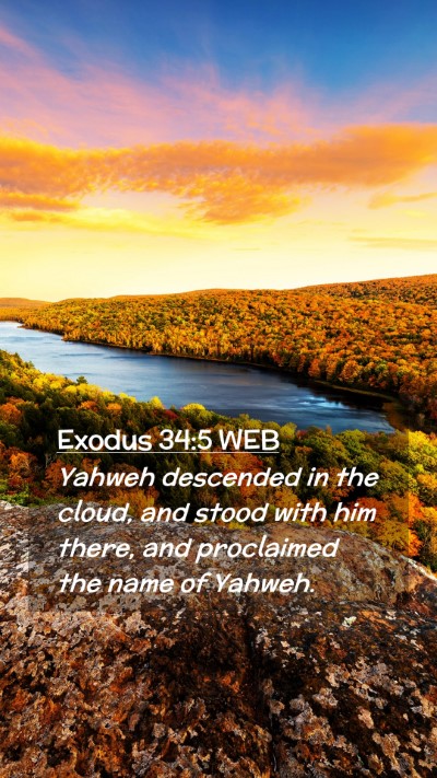 Picture 02 - Exodus 34:5 WEB Mobile Phone Wallpaper - Yahweh descended in the cloud, and stood with him - Mobile Bible Verse Wallpaper