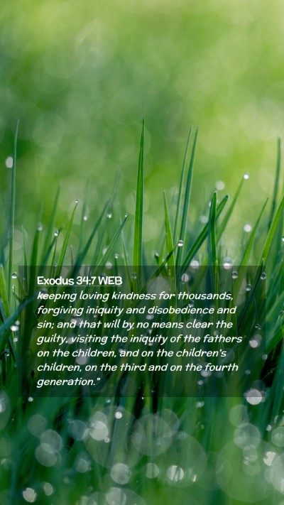 Picture 02 - Exodus 34:7 WEB Mobile Phone Wallpaper - keeping loving kindness for thousands, forgiving - Mobile Bible Verse Wallpaper