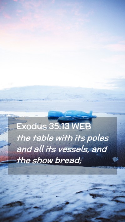 Picture 02 - Exodus 35:13 WEB Mobile Phone Wallpaper - the table with its poles and all its vessels, and - Mobile Bible Verse Wallpaper