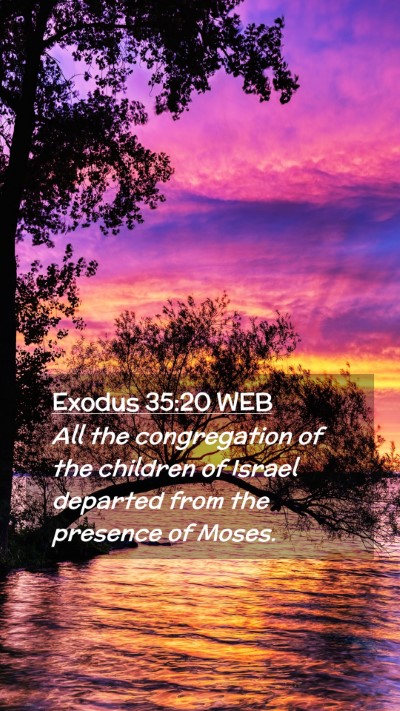 Picture 02 - Exodus 35:20 WEB Mobile Phone Wallpaper - All the congregation of the children of Israel - Mobile Bible Verse Wallpaper